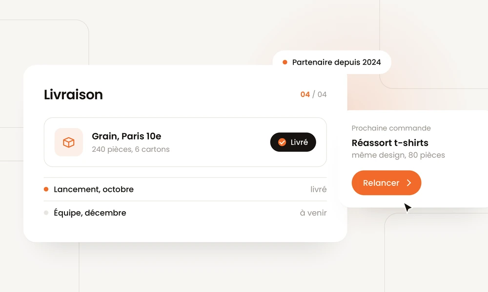 Illustration : livraison confirmée et prochaine commande